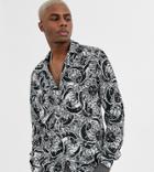 Reclaimed Vintage Long Sleeve Sun And Moon Shirt-black