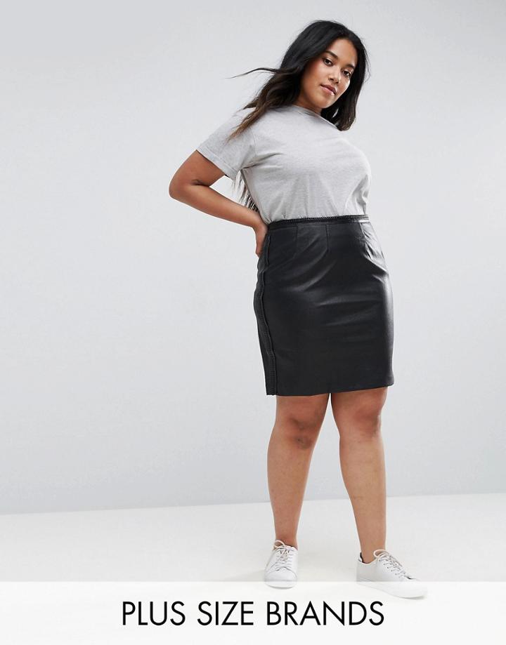 Elvi Pu Skirt - Black