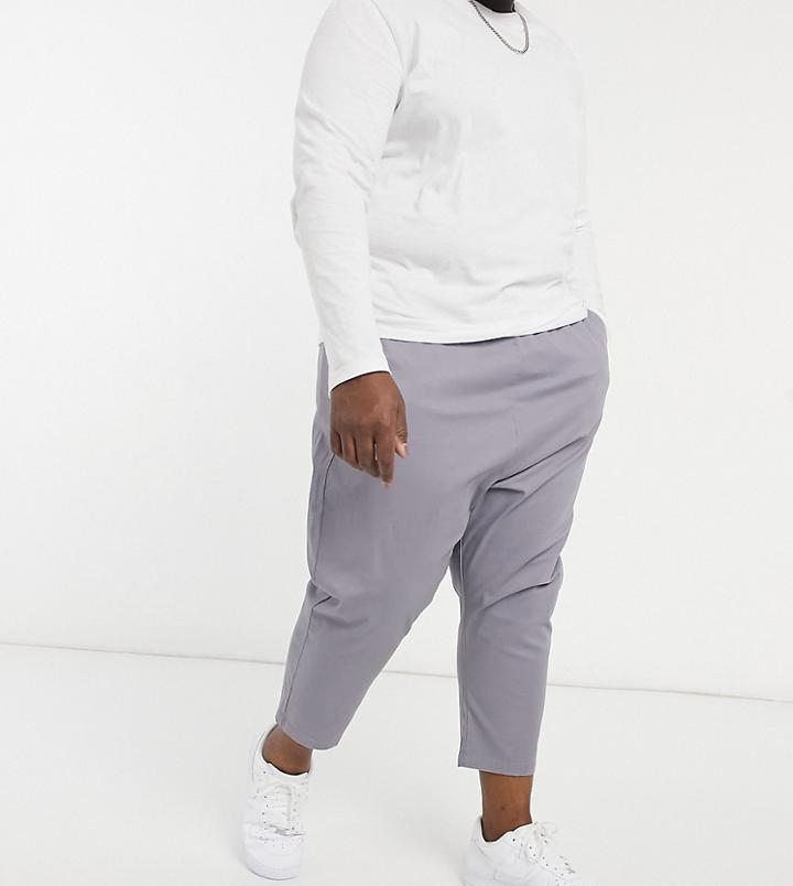 Asos Design Plus Drop Crotch Chinos In Blue-blues