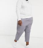 Asos Design Plus Drop Crotch Chinos In Blue-blues