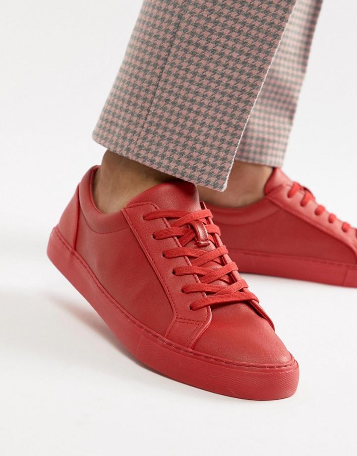 Asos Design Sneakers In Red - White