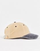 Asos Design 90's Baseball Cap In Ecru And Black Wash-multi