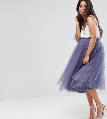 Little Mistress Maternity Midi Tulle Skirt - Gray