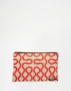 Vivienne Westwood Anglomania Squiggle Print Clutch Bag - Beige
