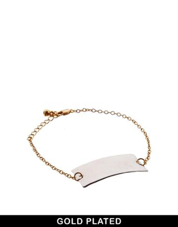 Asos Id Bracelet With Gold And Silver Plating