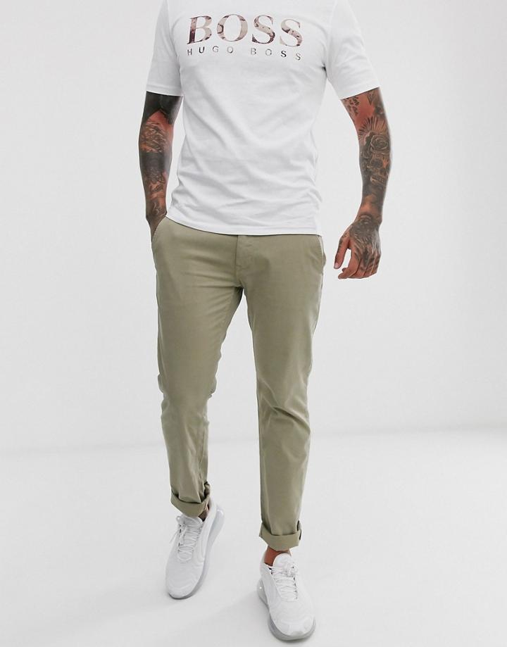Boss Shino Slim Chinos In Beige-neutral