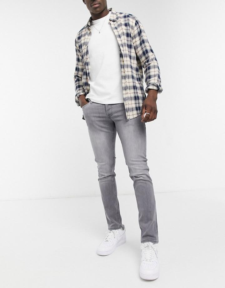 Jack & Jones Intelligence Glenn Slim Tapered Jeans In Gray-grey