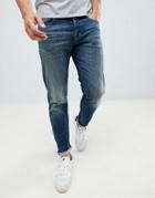 Selected Homme Washed Blue Jeans In Tapered Fit - Blue