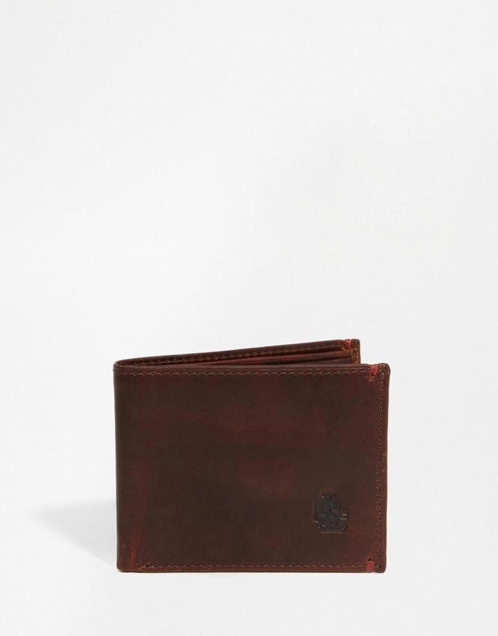 Lyle & Scott Leather Billfold Wallet - Brown