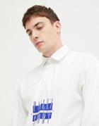 Parlez Rugby Long Sleeve Polo With Sport Logo In White - White