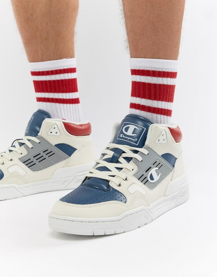 Champion 3 On 3 Mid Sneakers In White - White