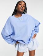 Asos Design Super Oversized Coordinating Cocoon Sweatshirt With Seam Detail In Cornflower Blue-blues