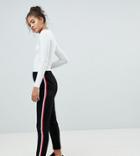 New Look Tall Side Stripe Pants - Black