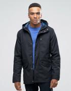 Threadbare Bonded Cotton Jacket With Hood - Black