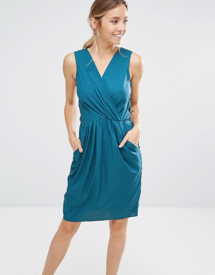 Closet Closet Blu Cross Over Dress - Blue
