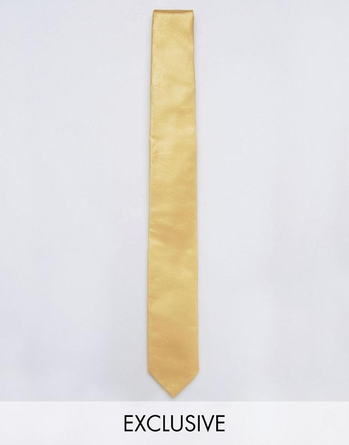 Noose & Monkey Metallic Blade Tie - Gold