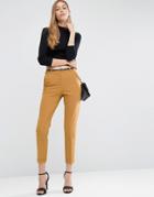Asos Cigarette Pants With Belt - Yellow