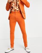 Asos Design Super Skinny Suit Pants In Orange