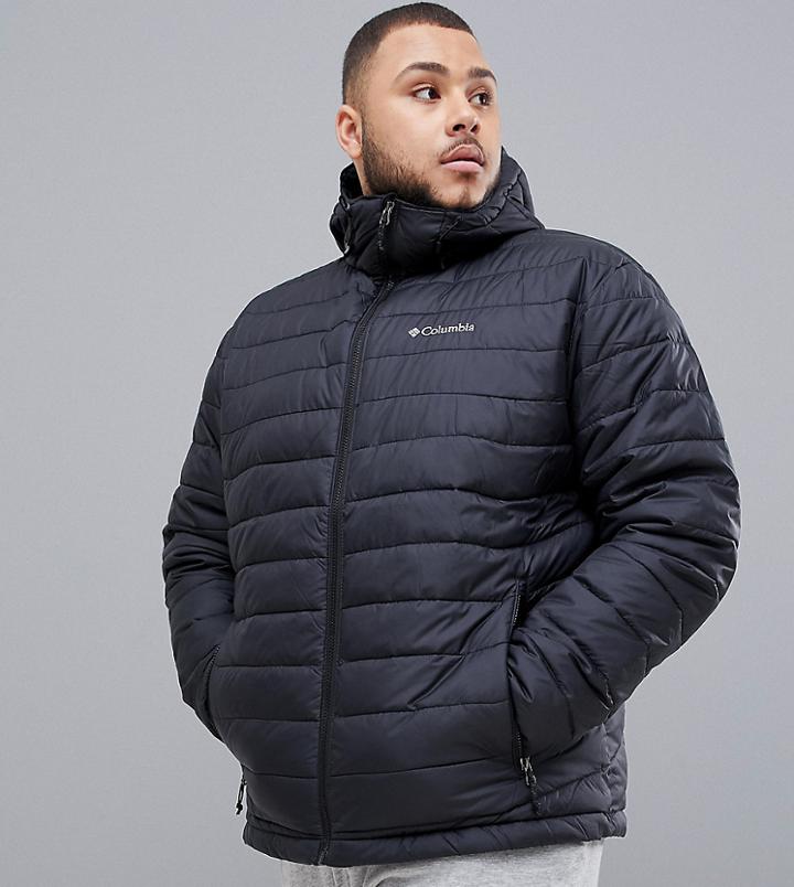 Columbia Plus Size Powder Lite Hooded Jacket In Black - Black