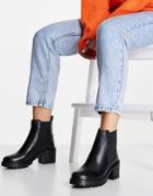 Rule London Leather Heeled Chelsea Boots In Black