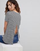 Cheap Monday Wager Striped Open Back T-shirt - Black