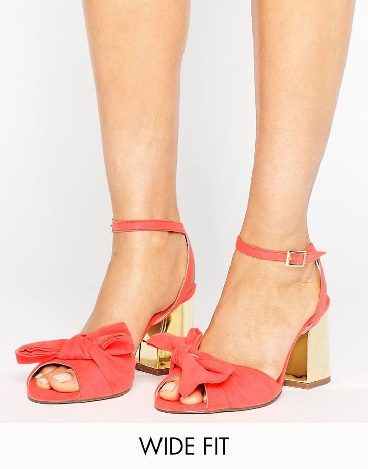 Asos Humbug Wide Fit Bow Sandals - Red