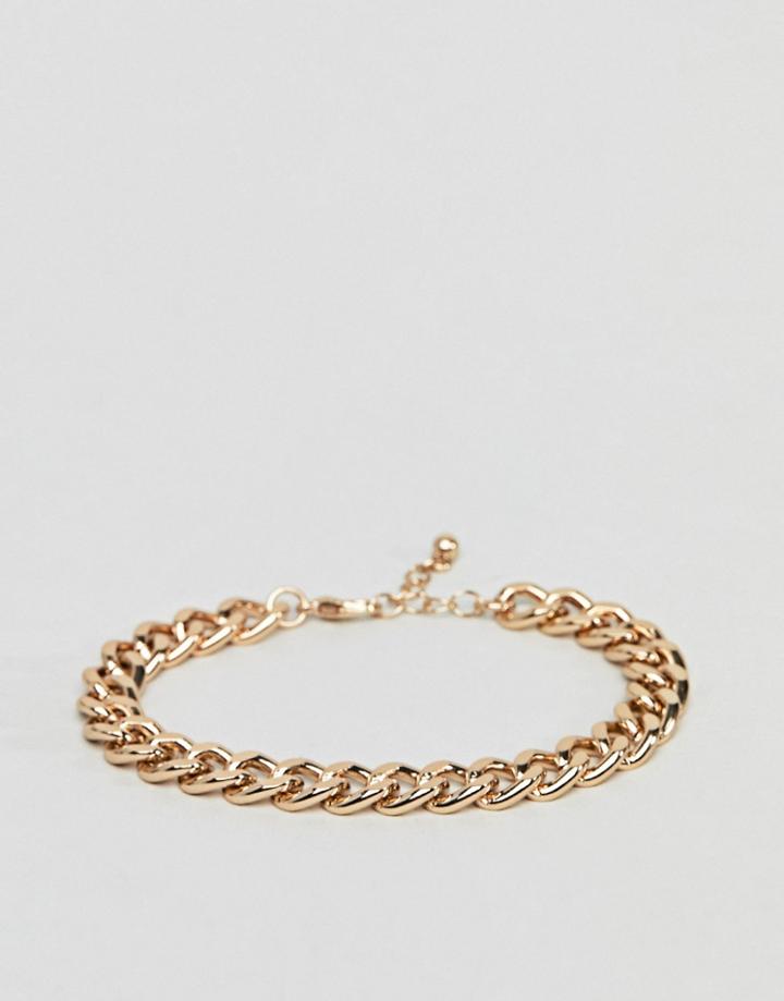 Asos Midweight Chain Bracelet In Gold - Gold
