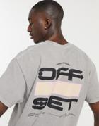 New Look Oversized T-shirt With Off Set Back Print In Gray-grey