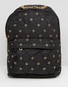 Yoki Fashion Quilted Backpack - Black