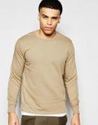 Asos Sweatshirt In Beige - Silver Mink