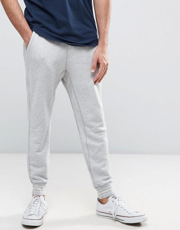 Hollister Slim Fit Cuffed Joggers In Gray Marl - Gray
