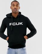 French Connection Fcuk Logo Overhead Hoodie-black