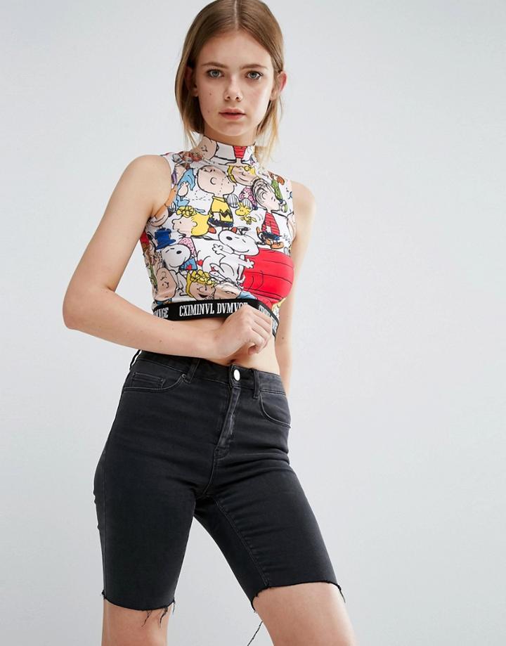 Criminal Damage Peanuts Crop Top - Multi