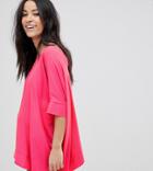 Asos Design Maternity Oversized Kimono T-shirt With V Back - Pink