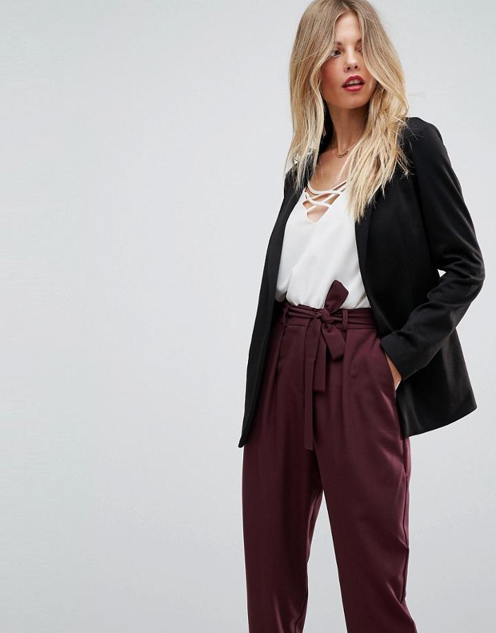 Asos Longline Ponte Blazer - Black