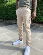 River Island Tapered Cargo Pants In Stone-neutral