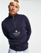 Parlez Prospect Half-zip Sweat In Navy