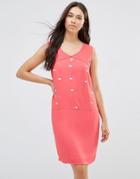 Lavand Embellished Shift Dress In Blush - Fuxia