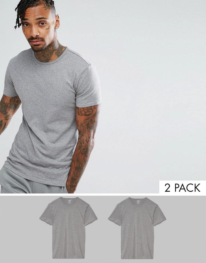 Puma 2 Pack T-shirt In Regular Fit In Gray 526001001758 - Gray