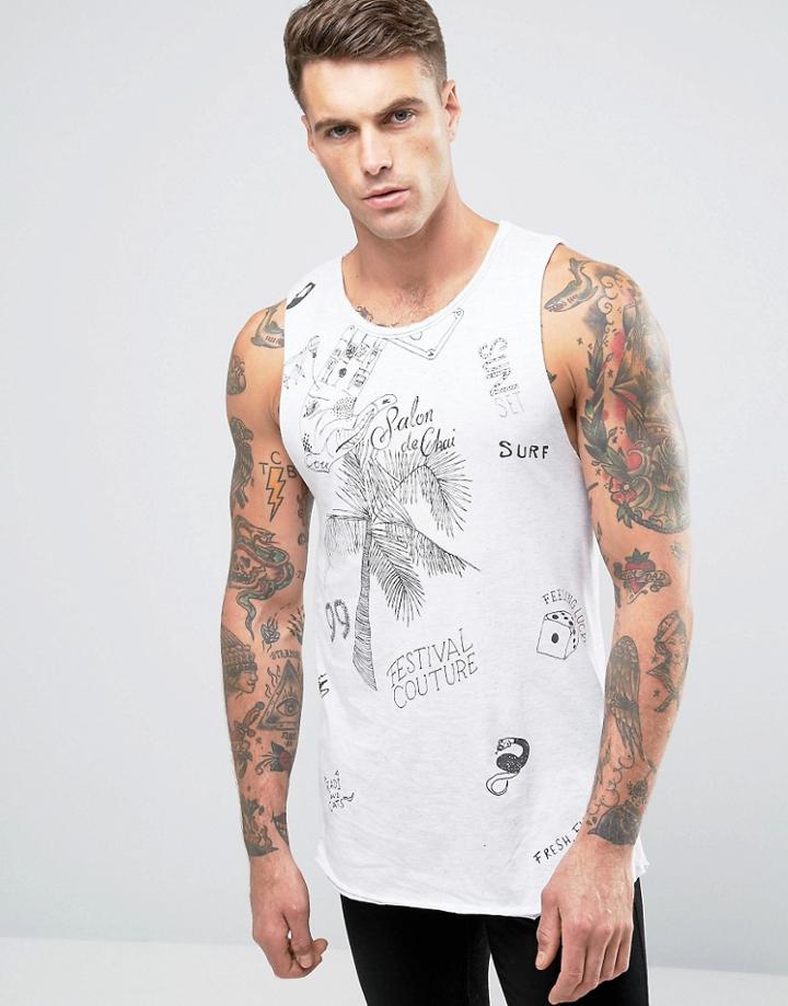 Scotch And Soda Panel Tank - White