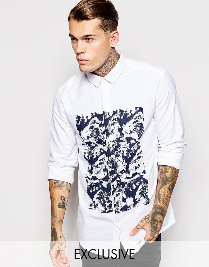 Nicce London Shirt With Large Print - White