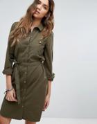 Vero Moda Long Sleeve Shirt Dress - Green