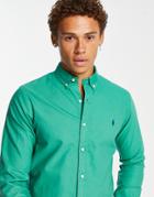 Polo Ralph Lauren Slim Fit Garment Dyed Oxford Shirt Slim Fit In Mid Green