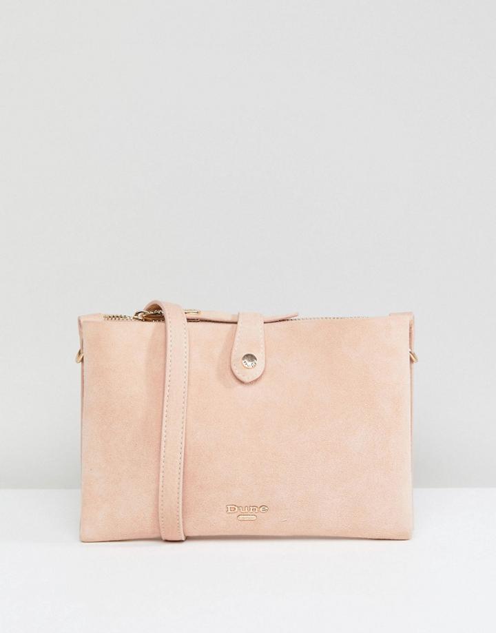 Dune Cross Body Bag In Blush Suede - Pink