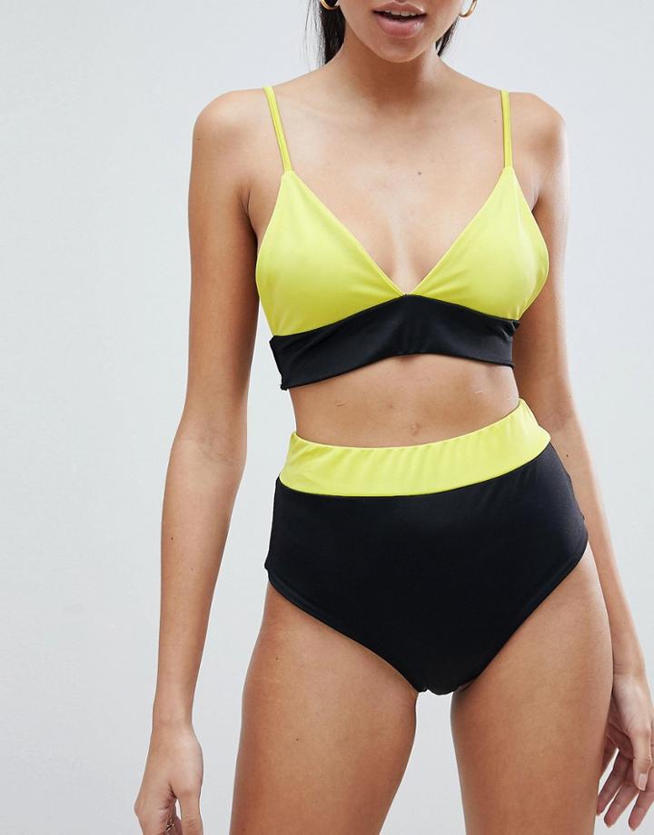 Prettylittlething Color Block Bikini Bottoms - Multi