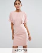 Asos Tall Smart Woven Mini Dress With V Back - Pink