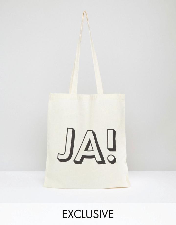 Reclaimed Vintage Tote Bag Ja! - Beige