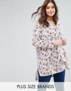 Rage Plus Longline Tunic Shirt With 3/4 Sleeve - Multi