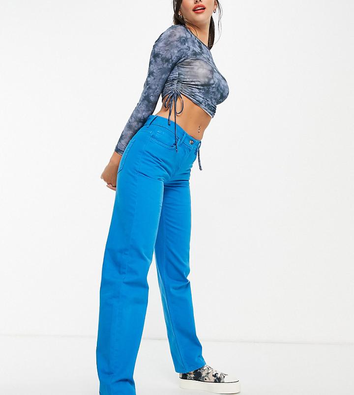 Collusion X014 90s Mid Rise Baggy Dad Jeans In Aqua Blue-blues