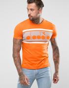 Diadora T-shirt With Panel Logo - Orange